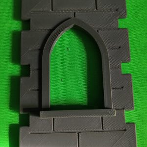 Muro steck ventana arco con ladrillo