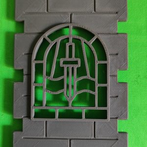 Muro steck con ventana y espada