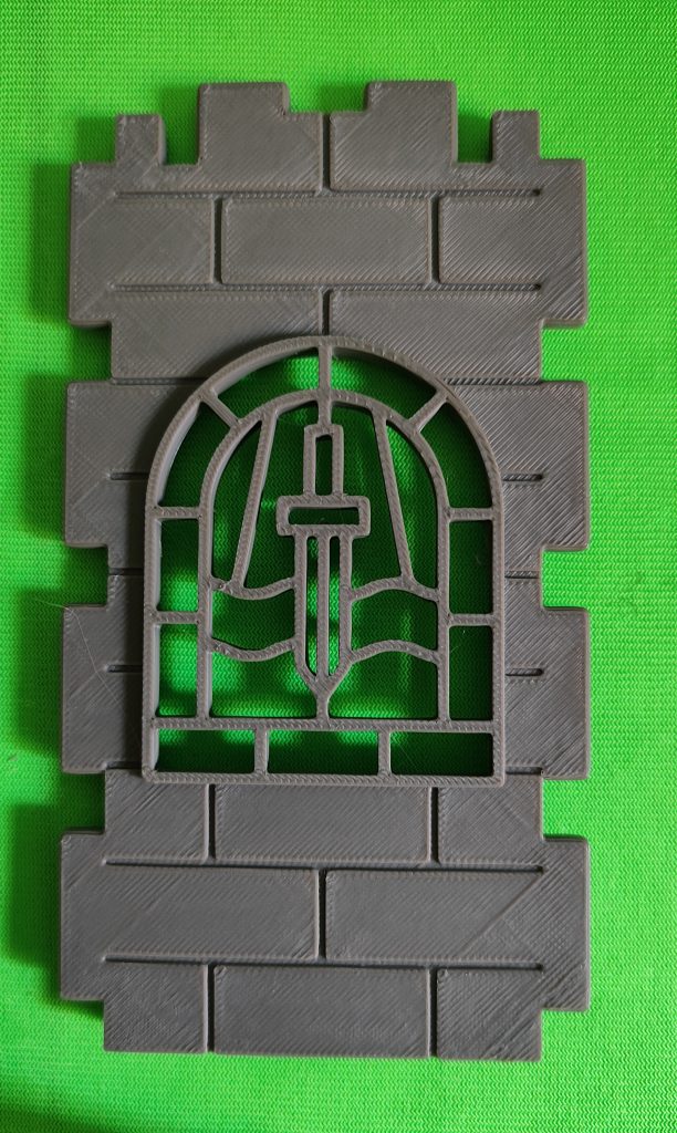 Muro steck con ventana y espada
